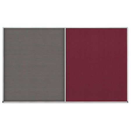 United Visual Products Double Door Radius Corkboard, 42"x32", Hea, UV70125RC-BLACK-DBURGU UV70125RC-BLACK-DBURGU